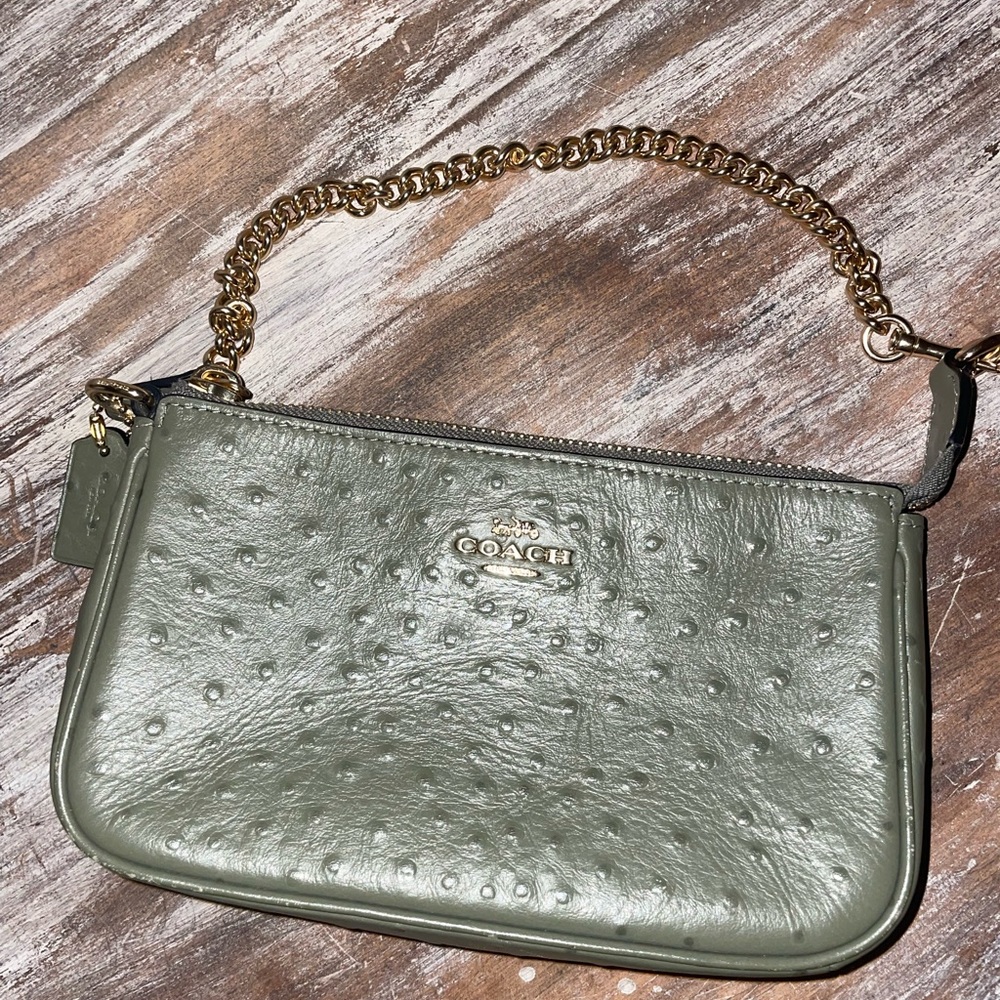 Green Alligator Coach Baguette Bag